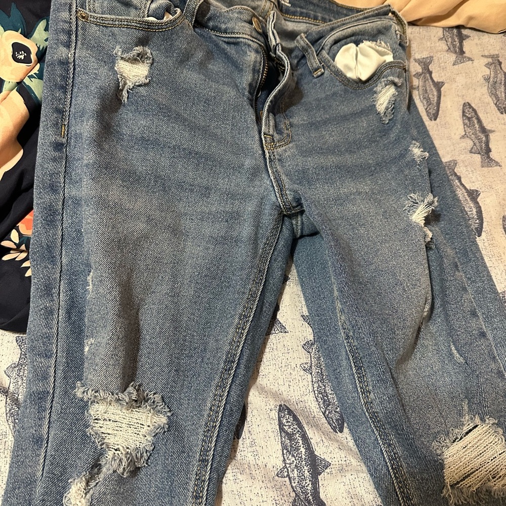 Old Navy Blue Skinny Distressed Jeans